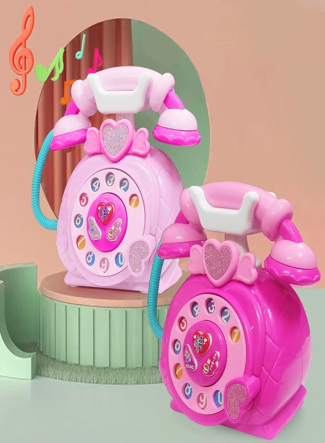 في جراسب لعبة هاتف محاكاة قرص دوار للأطفال من VGRASSP - قرص أرقام دوار مع مؤثرات صوتية للمكالمات - هاتف لعبة سرد قصص مزود بأضواء - اللون حسب المتوفر - Image 4